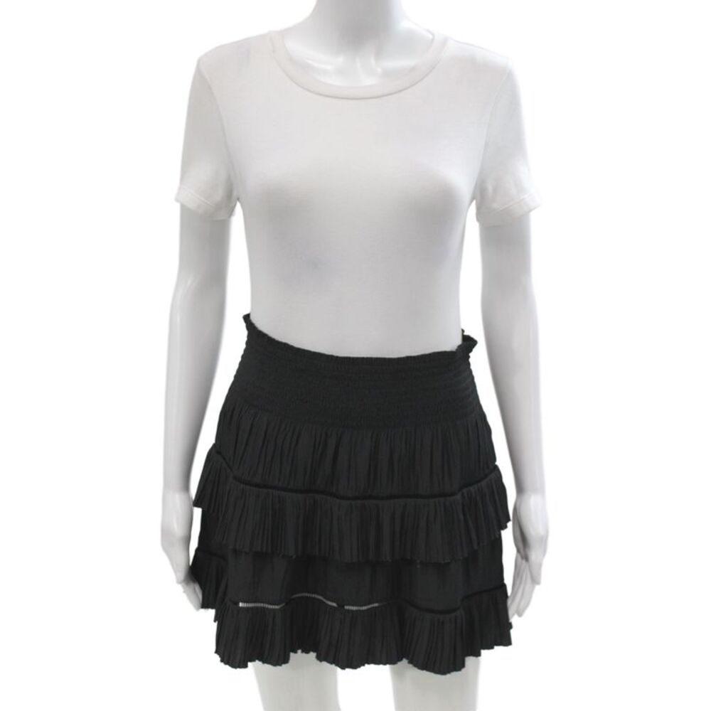 Ramy Brook Women Mini Black Skirt Boho 100% Polyester Size S